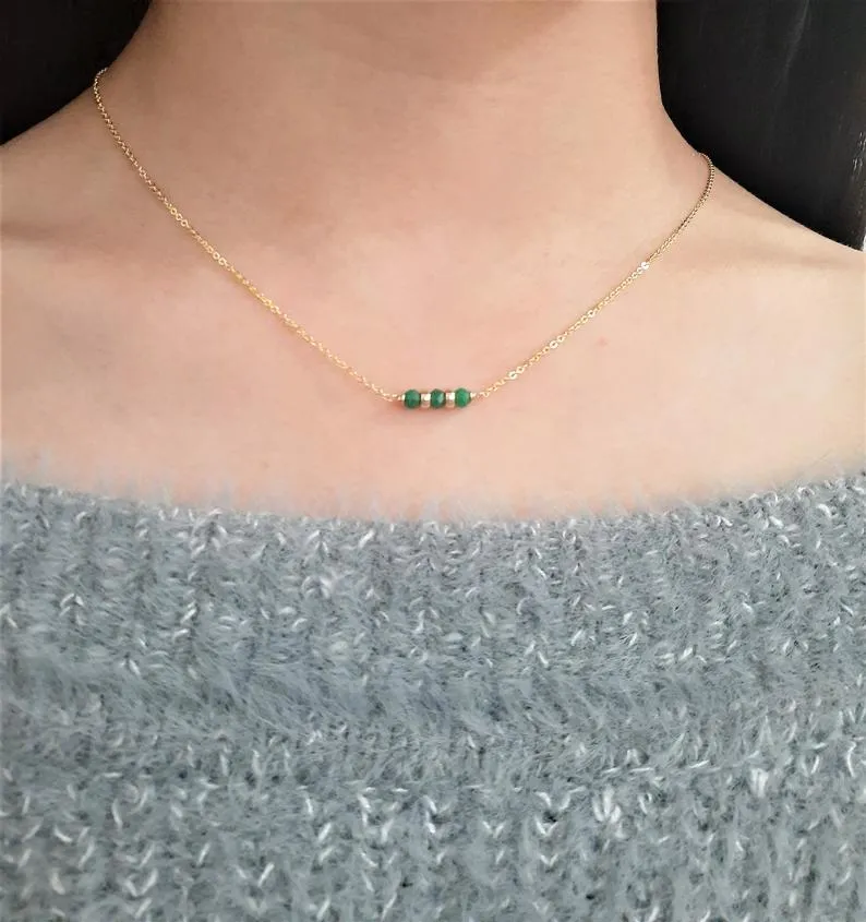 Emerald Bar Necklace