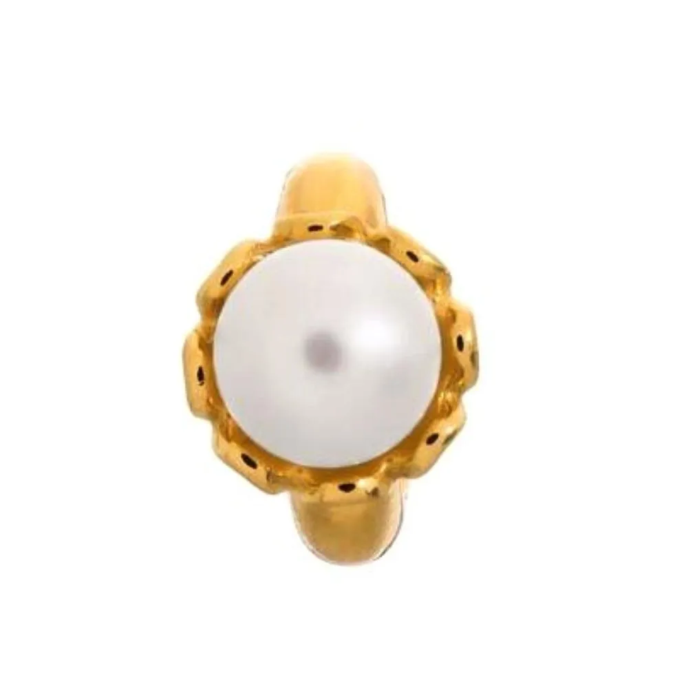 Endless gold white pearl flower charm