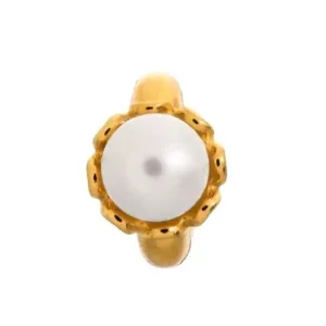 Endless gold white pearl flower charm