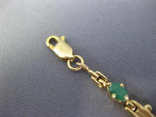 ESTATE 2.40CT AAA EMERALD 14KT YELLOW GOLD BY THE YARD FILIGREE TENNIS BRACELET