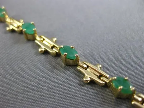 ESTATE 2.40CT AAA EMERALD 14KT YELLOW GOLD BY THE YARD FILIGREE TENNIS BRACELET