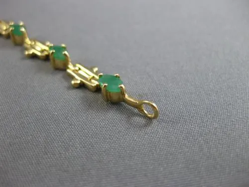 ESTATE 2.40CT AAA EMERALD 14KT YELLOW GOLD BY THE YARD FILIGREE TENNIS BRACELET