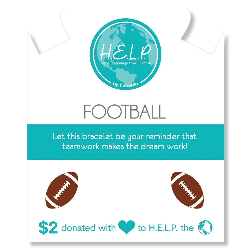 Football Enamel Charm with Lemonade Jade Charity Bracelet