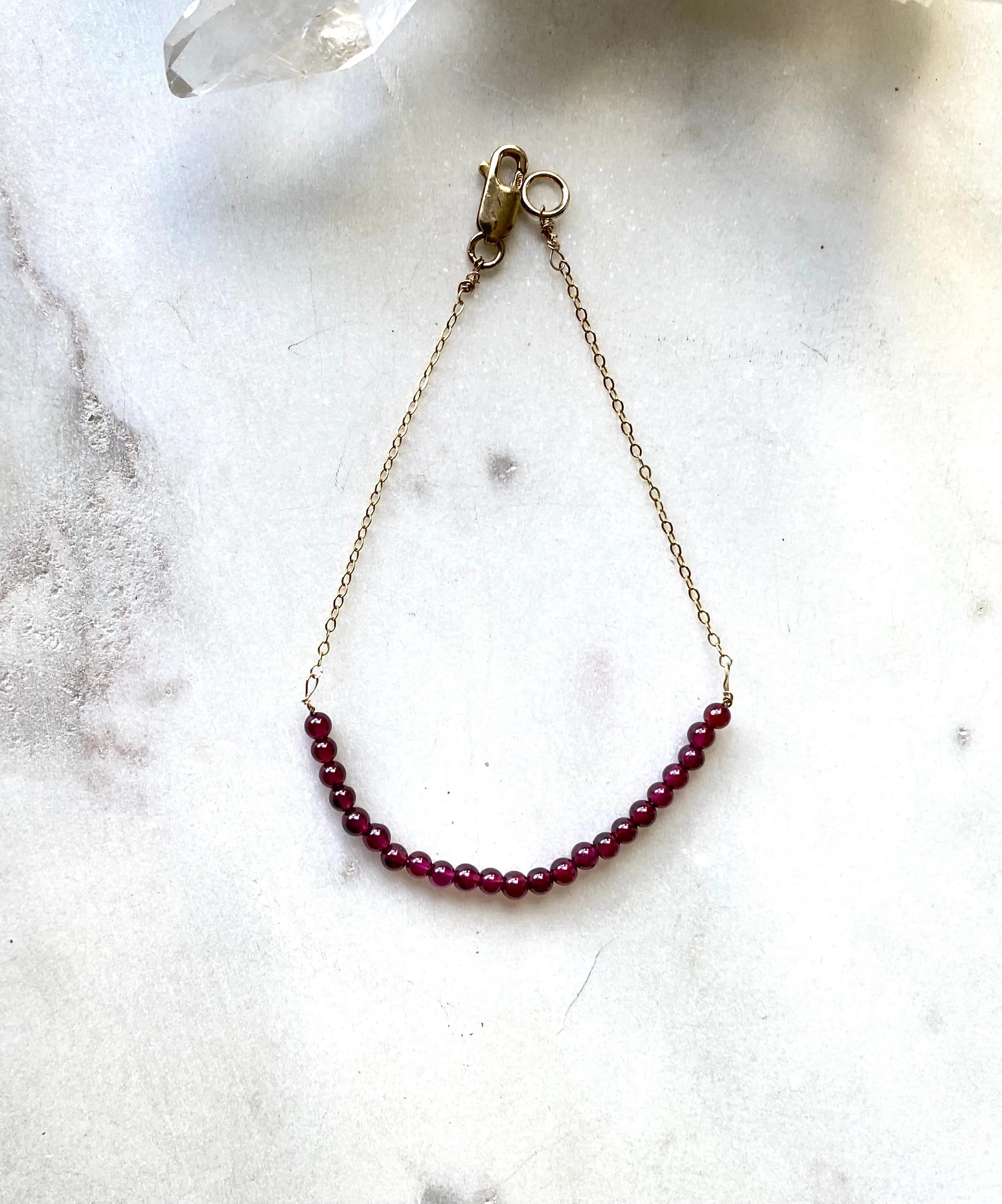 Garnet Gold Filled Bracelet