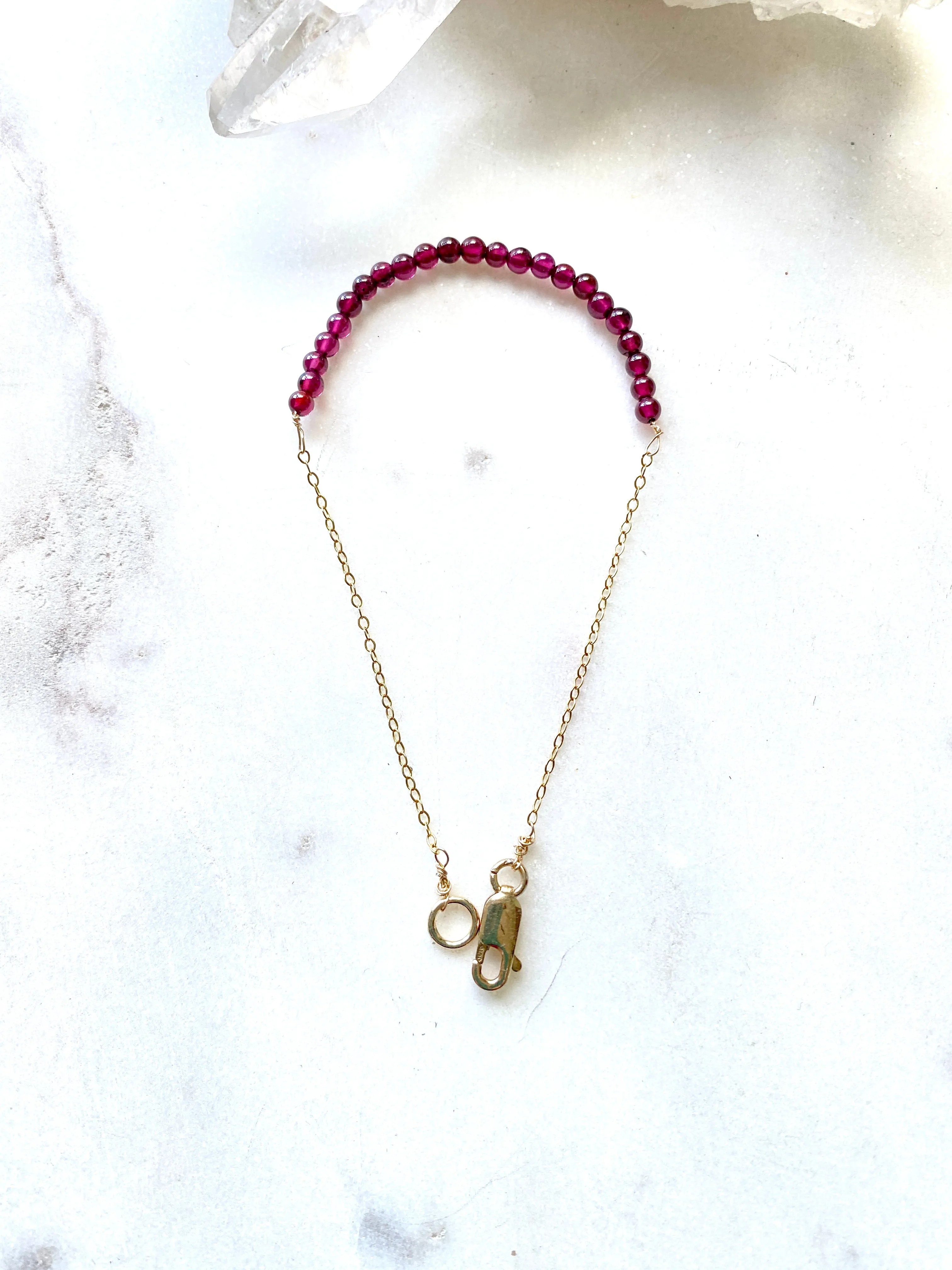 Garnet Gold Filled Bracelet