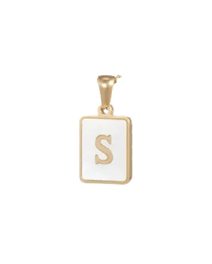 Gold Opal Initial Pendant