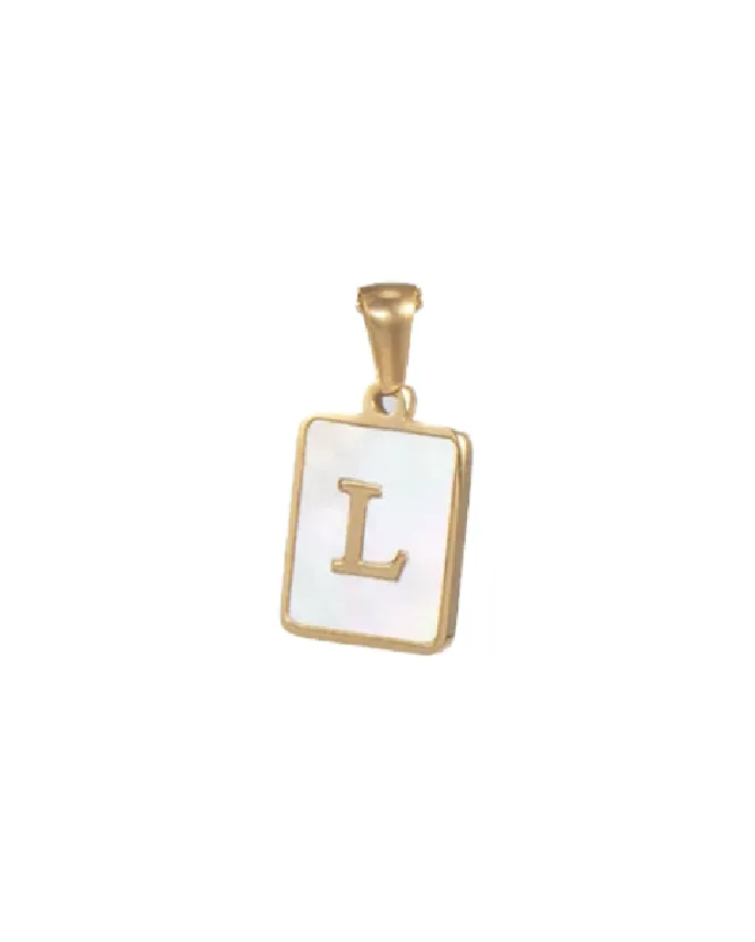 Gold Opal Initial Pendant