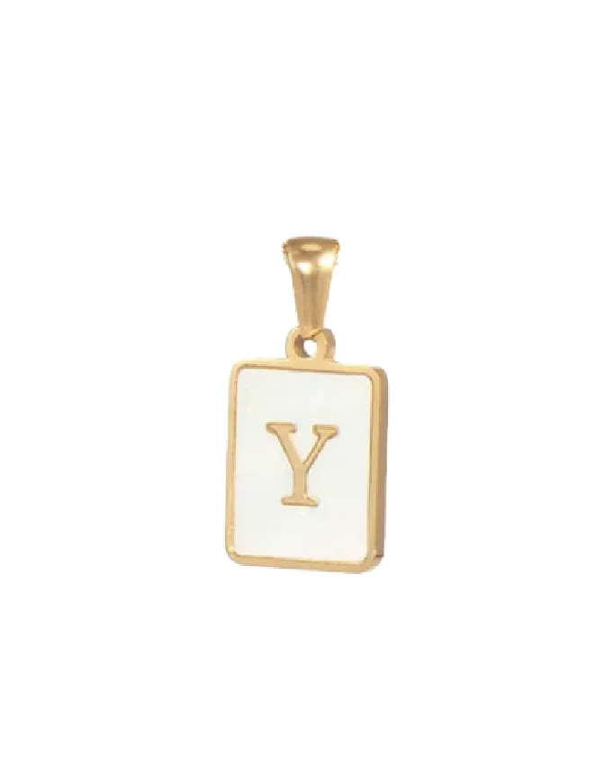 Gold Opal Initial Pendant