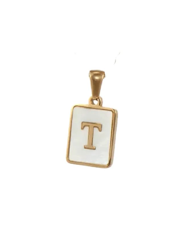 Gold Opal Initial Pendant