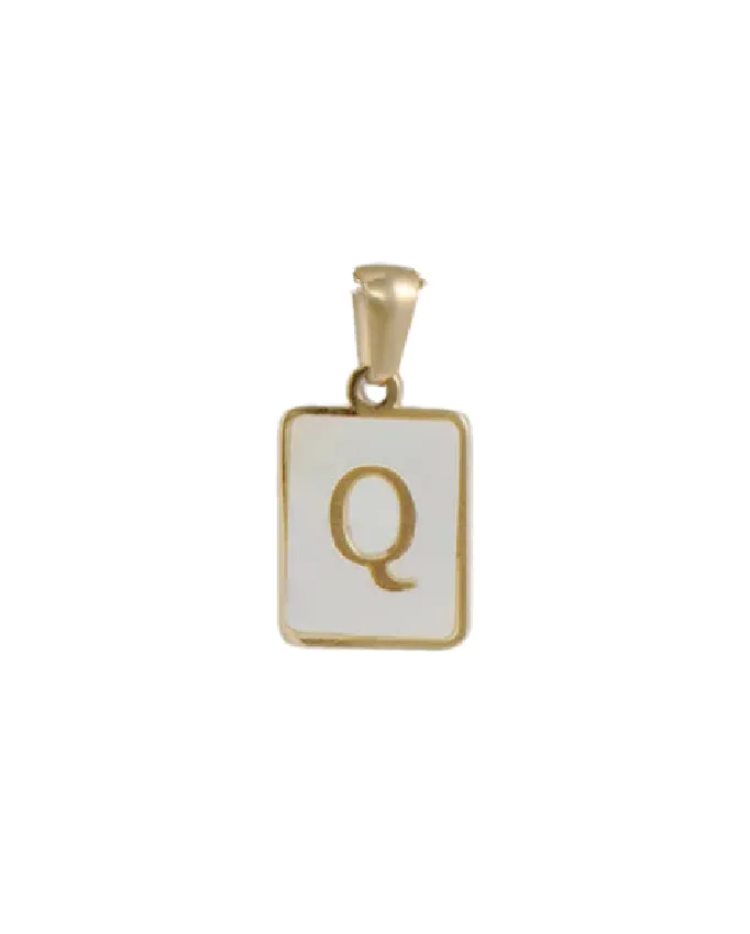Gold Opal Initial Pendant