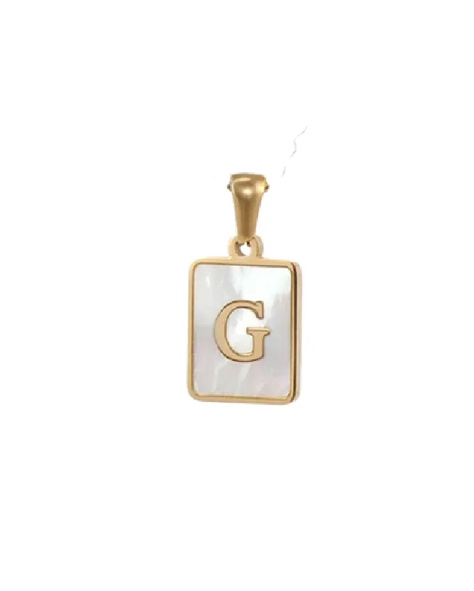 Gold Opal Initial Pendant