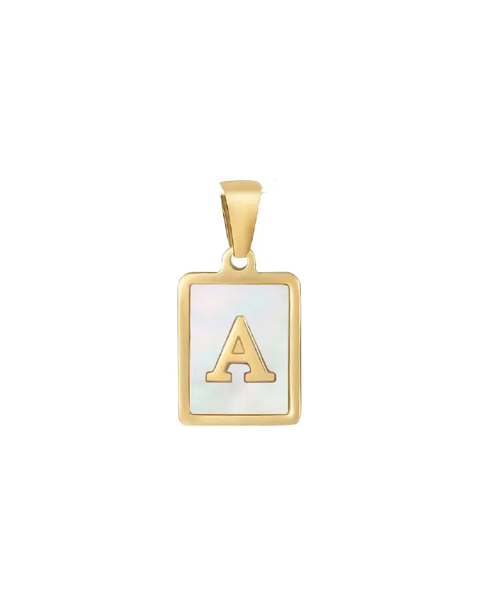 Gold Opal Initial Pendant