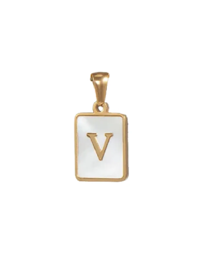 Gold Opal Initial Pendant