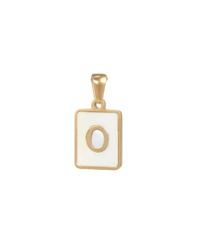 Gold Opal Initial Pendant