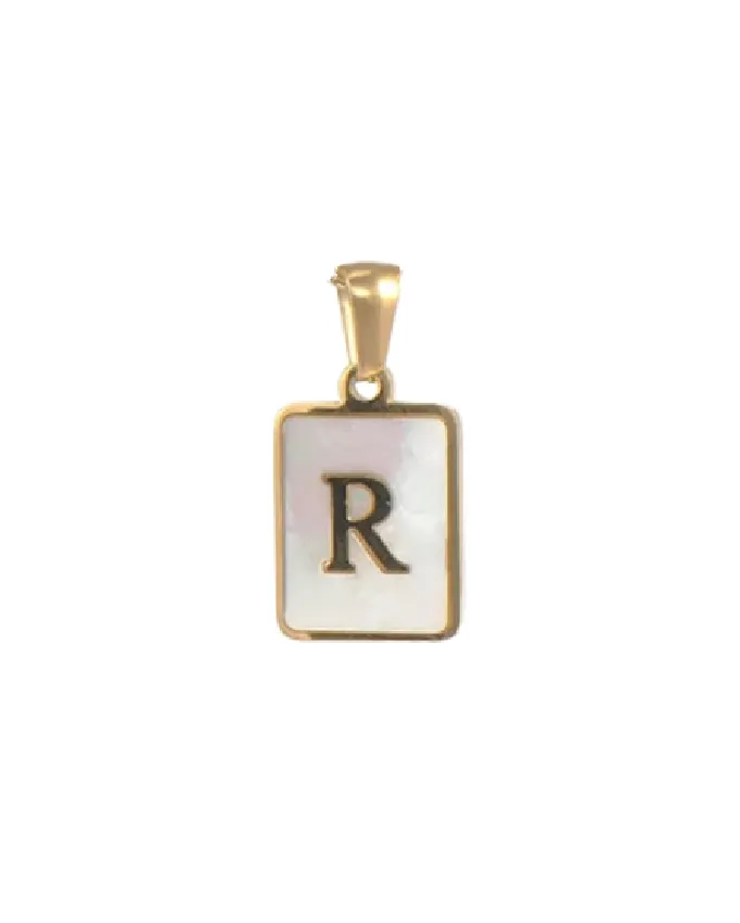 Gold Opal Initial Pendant