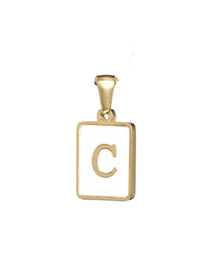 Gold Opal Initial Pendant
