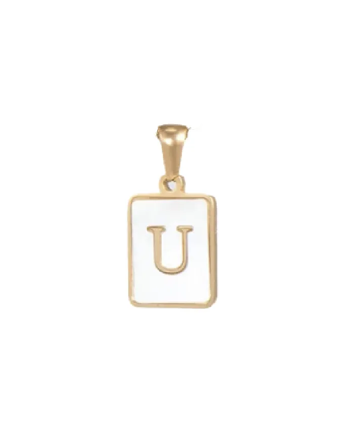 Gold Opal Initial Pendant