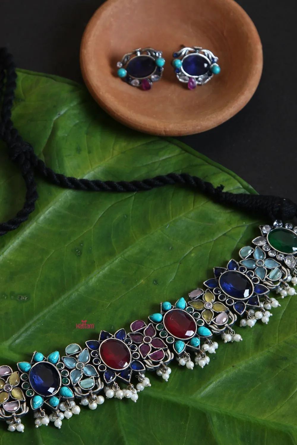 Grand Stone Silver lookalike Choker