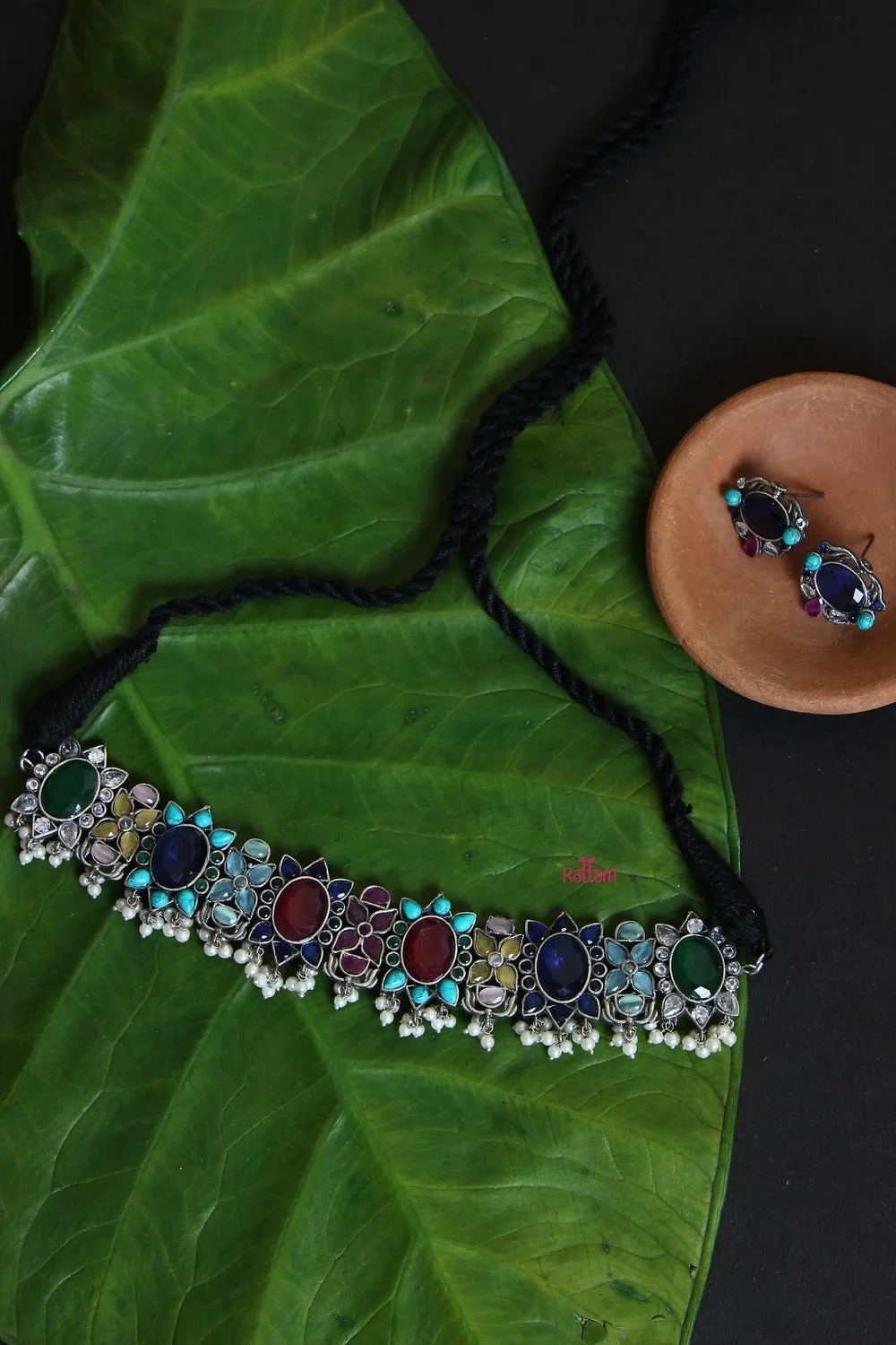 Grand Stone Silver lookalike Choker