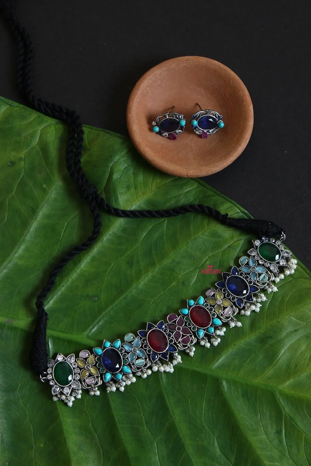 Grand Stone Silver lookalike Choker