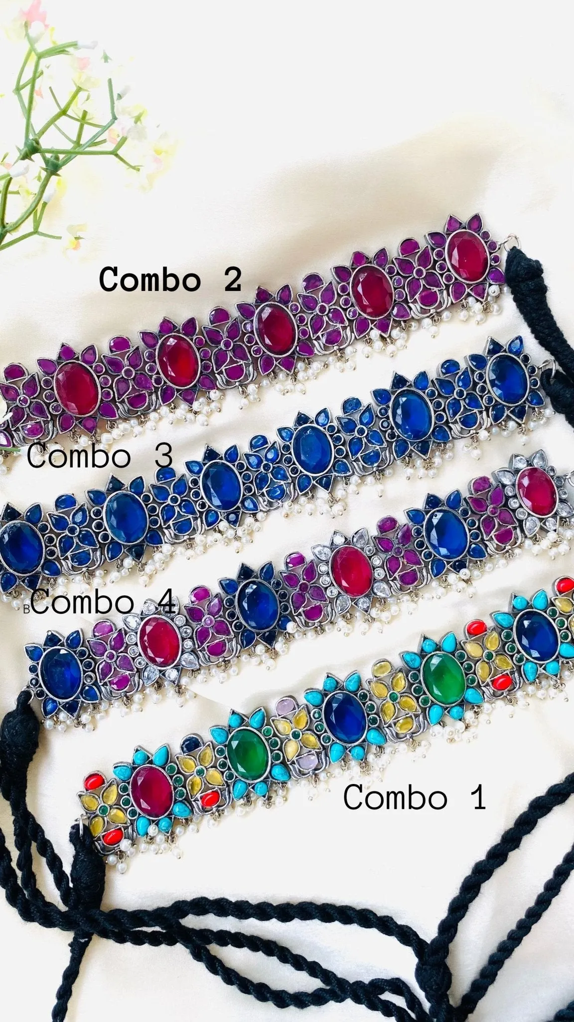 Grand Stone Silver lookalike Choker