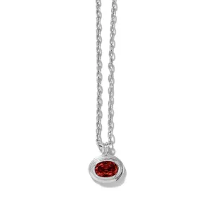 Greco Mini Necklace, Garnet, Silver