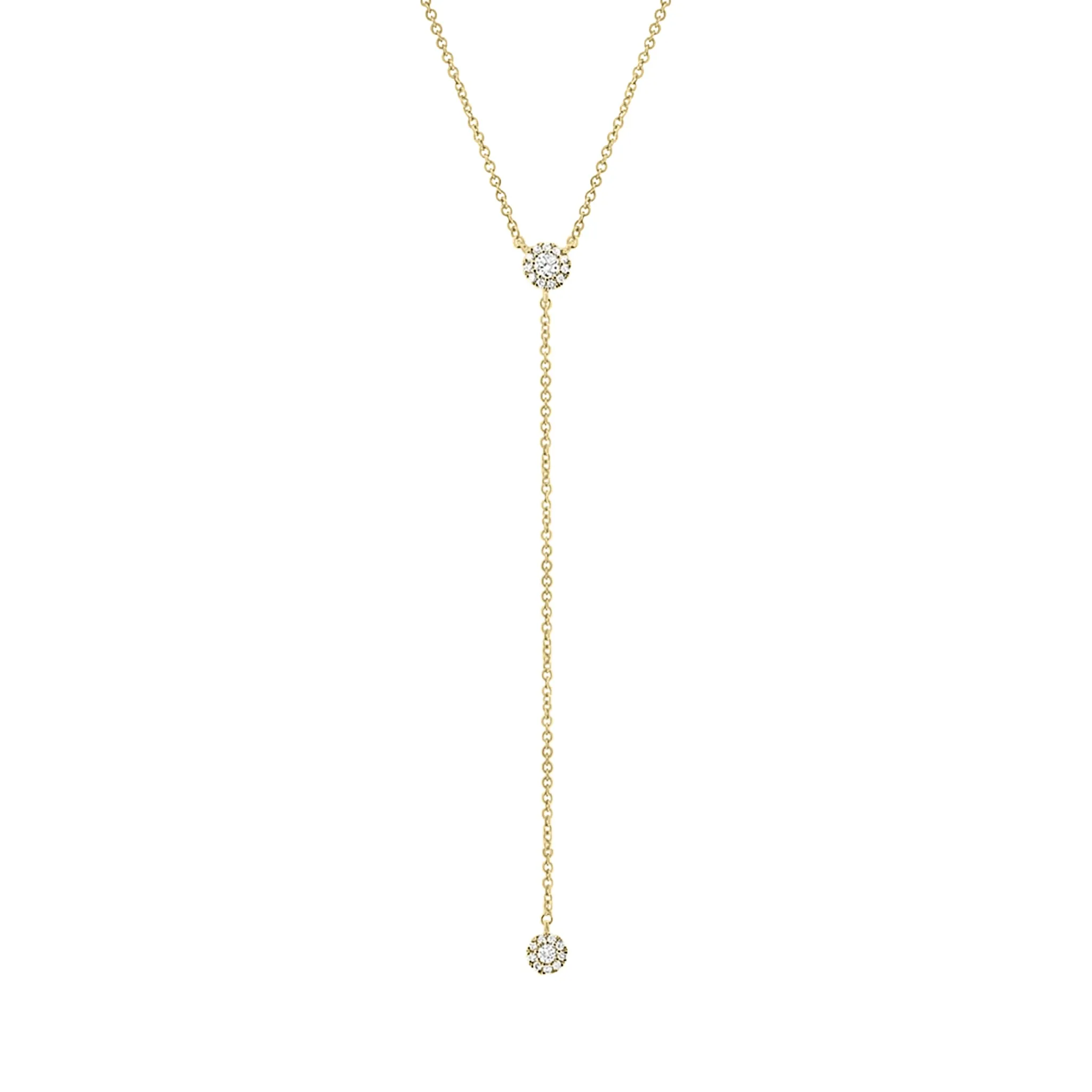 Halo Diamond Lariat Necklace