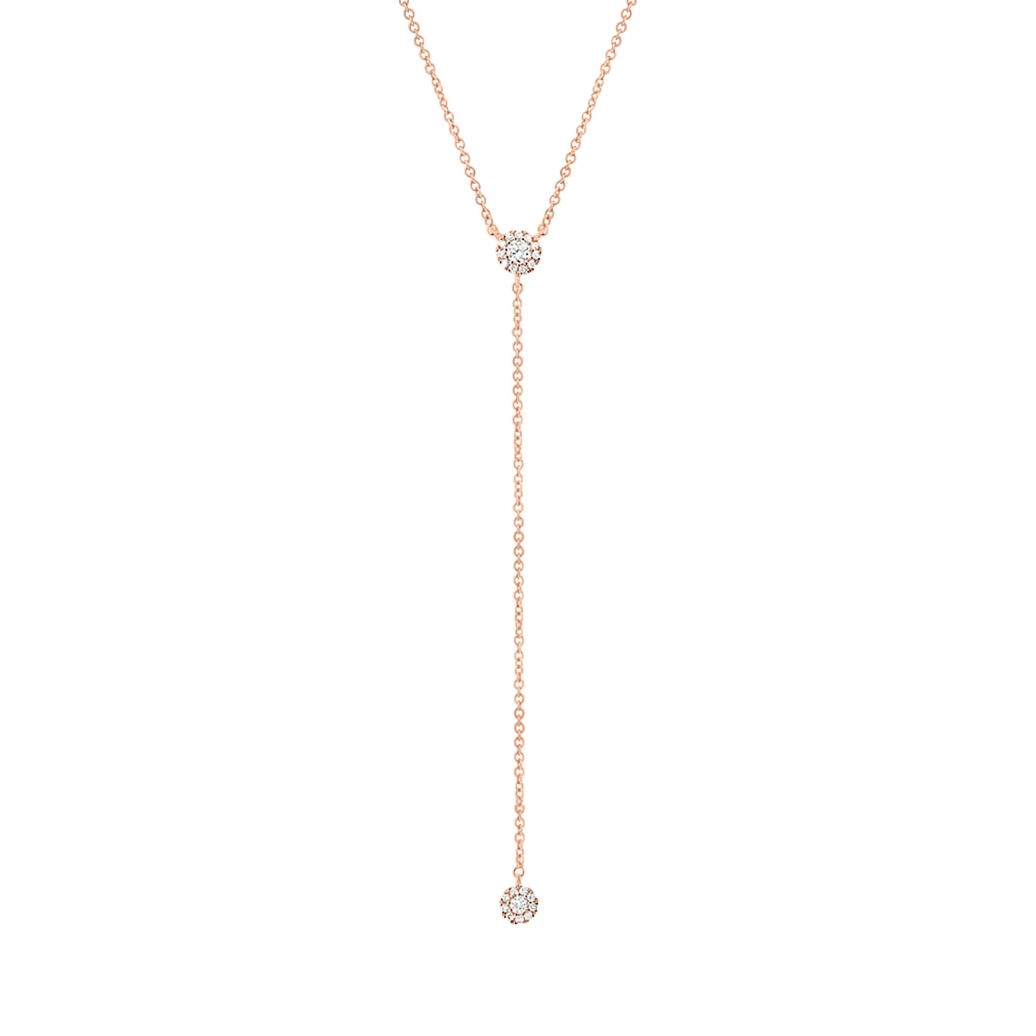 Halo Diamond Lariat Necklace