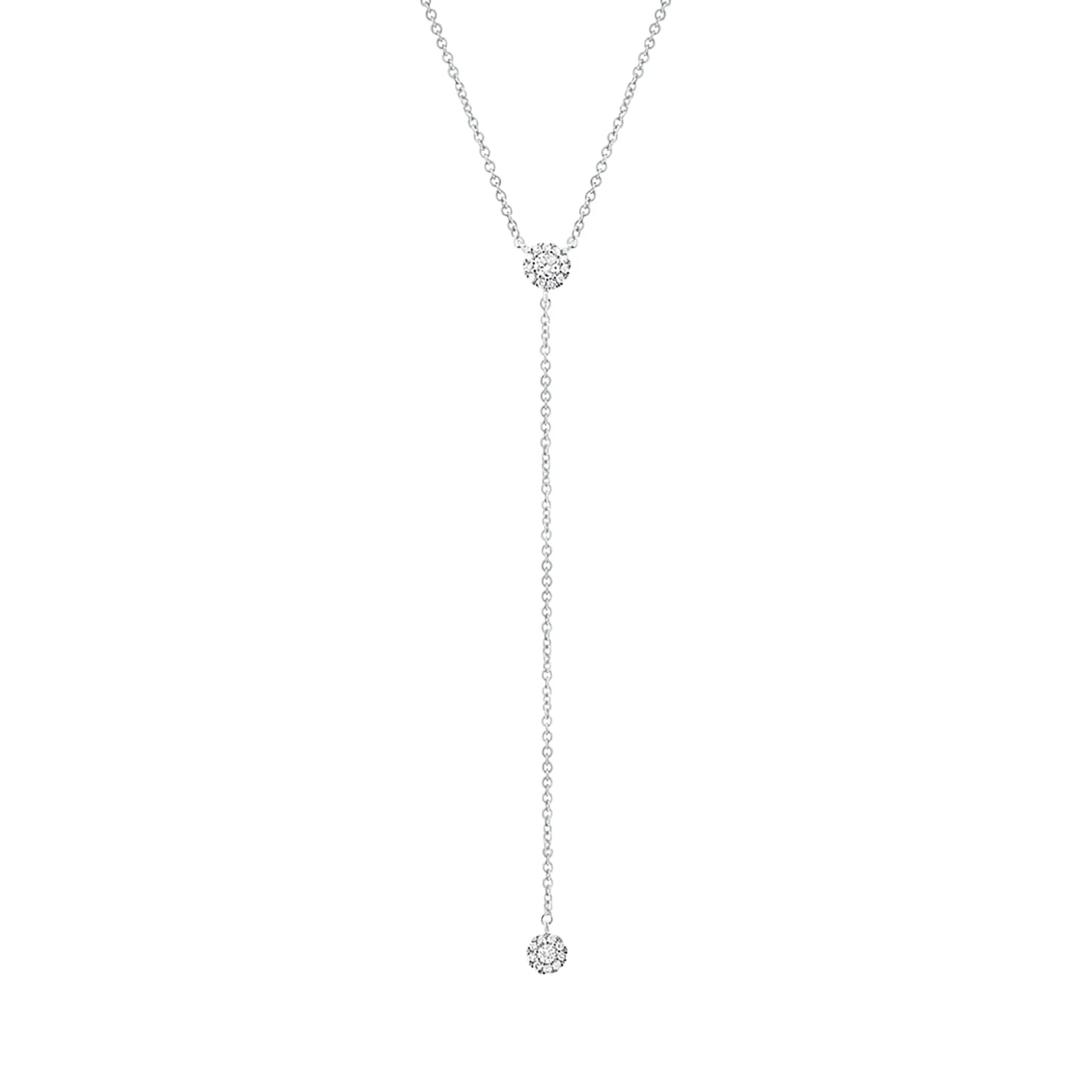 Halo Diamond Lariat Necklace
