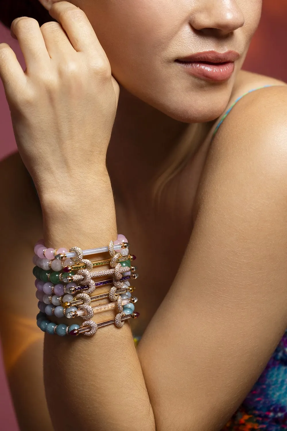 Jade Pave Chakra Bracelet