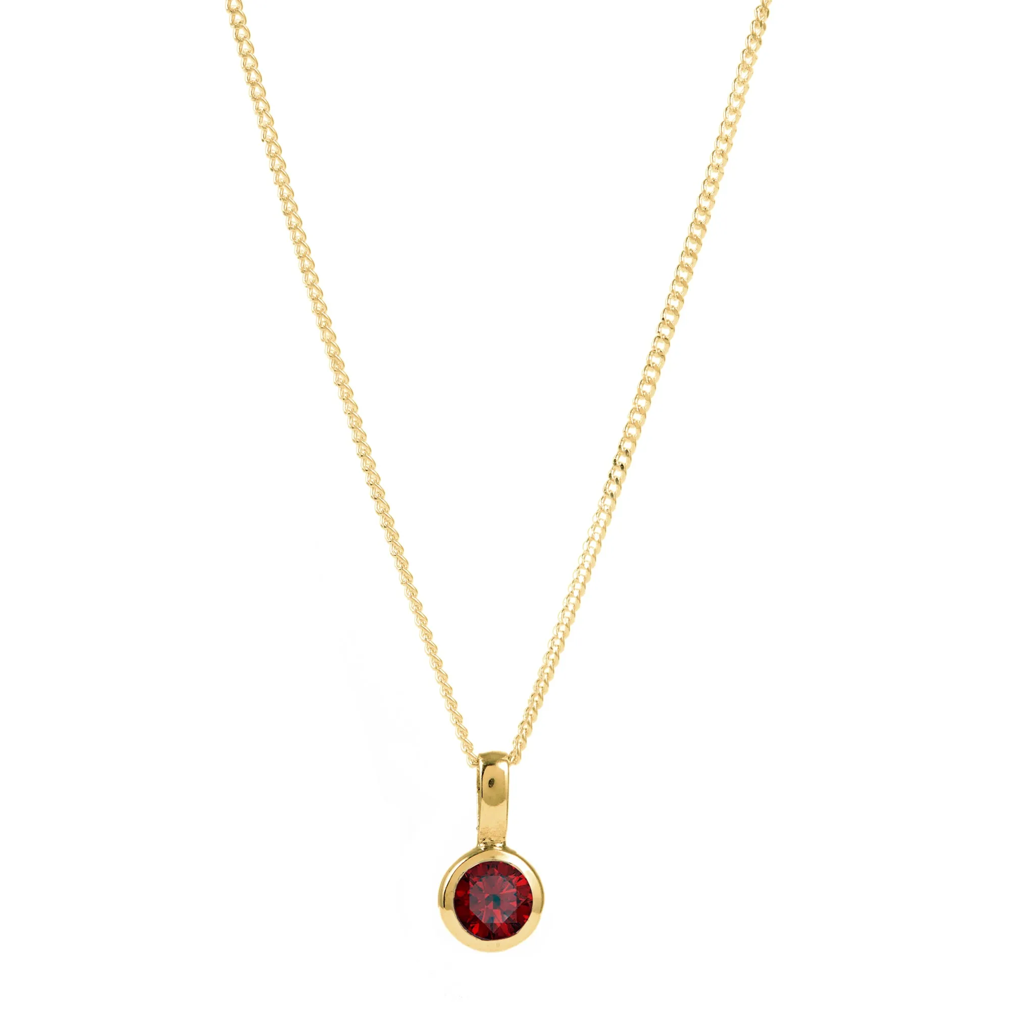 January Birthstone Charm Necklace - Garnet