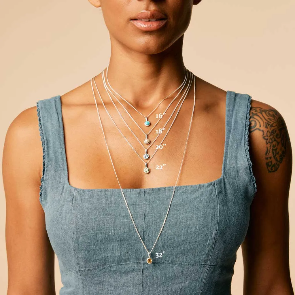 January Birthstone Charm Necklace - Garnet