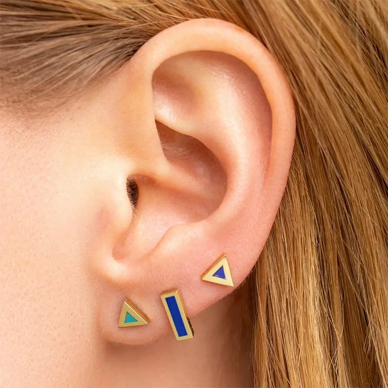 Lapis Inlay Bar Studs