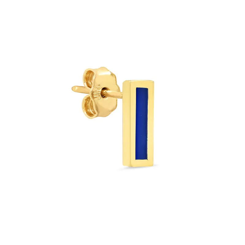 Lapis Inlay Bar Studs