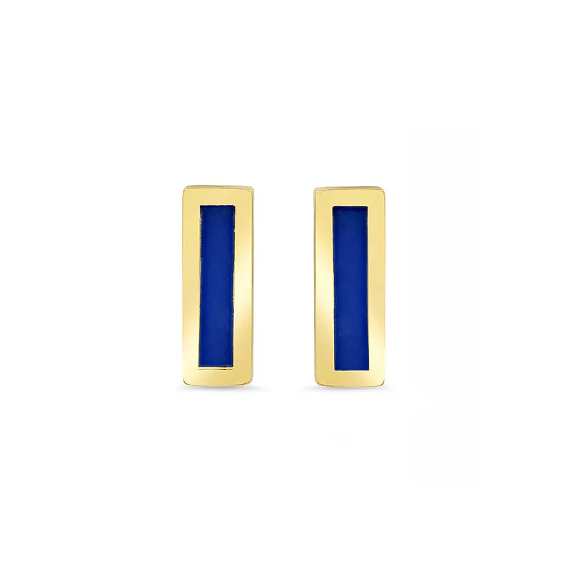 Lapis Inlay Bar Studs