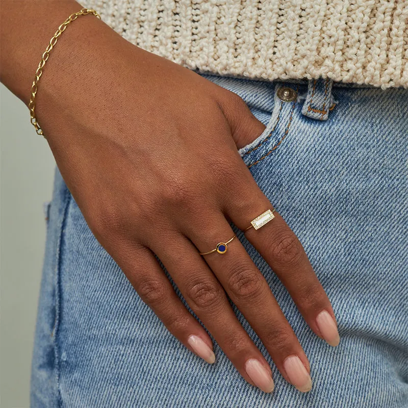 Lapis Inlay Circle Ring