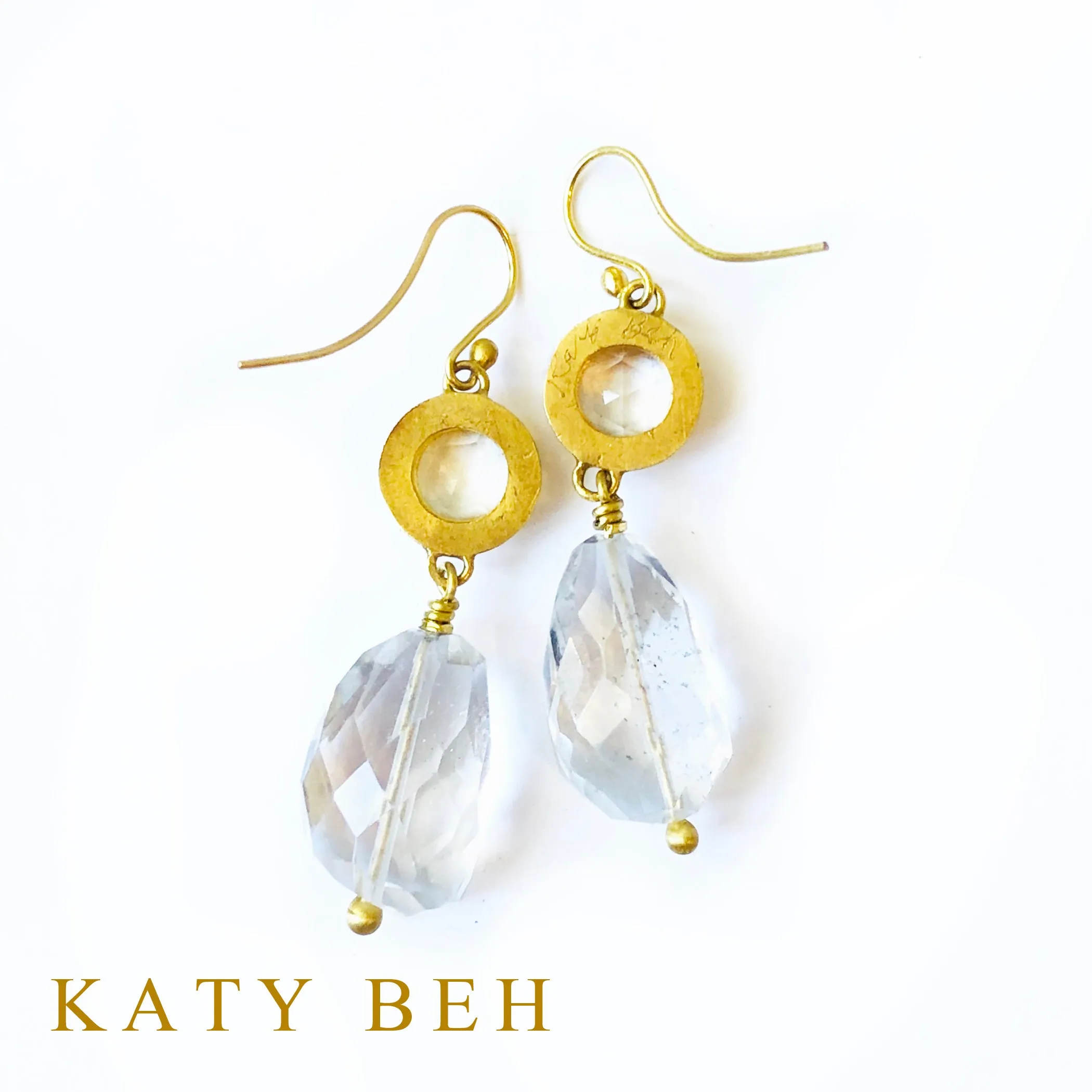 Melanie White Topaz & Clear Quartz Earrings