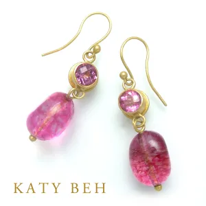 Molly Pink Topaz & Tourmaline Quartz Earrings