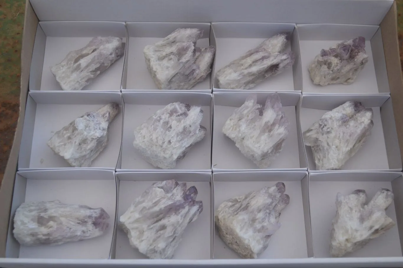 Natural Sugar Amethyst Clusters  x 12 From Zambia