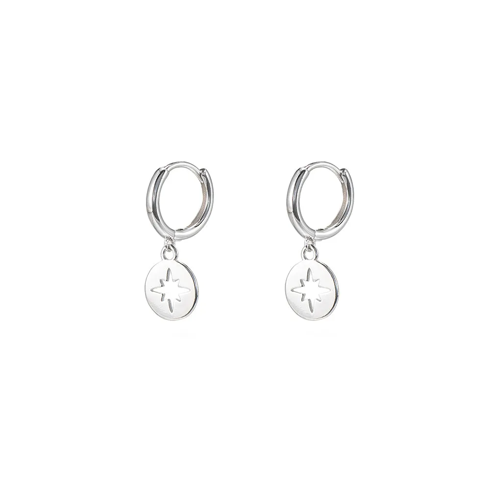North Star Charm Huggie Earrings