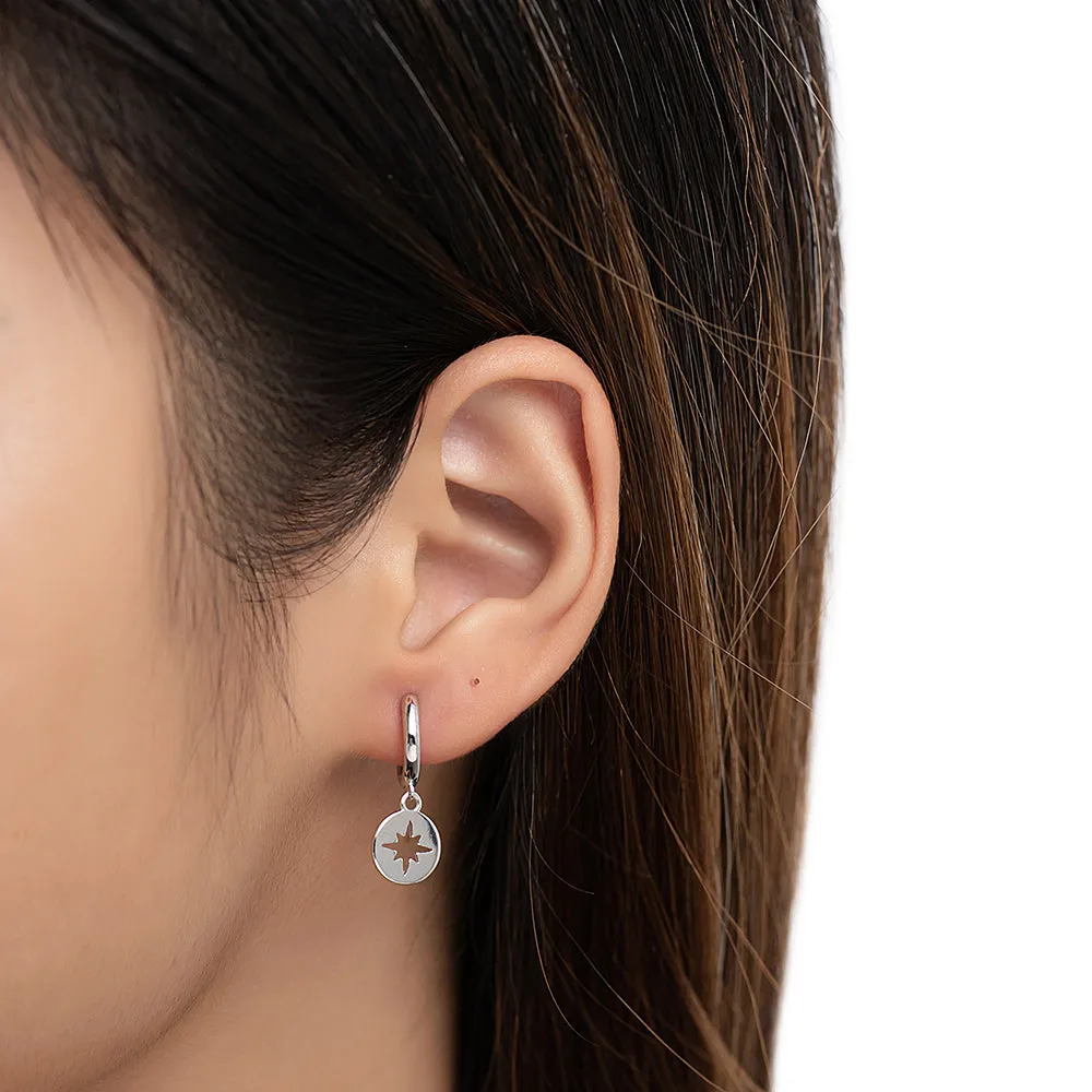 North Star Charm Huggie Earrings