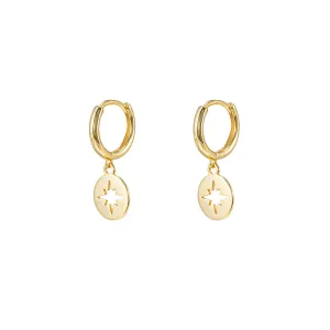 North Star Charm Huggie Earrings
