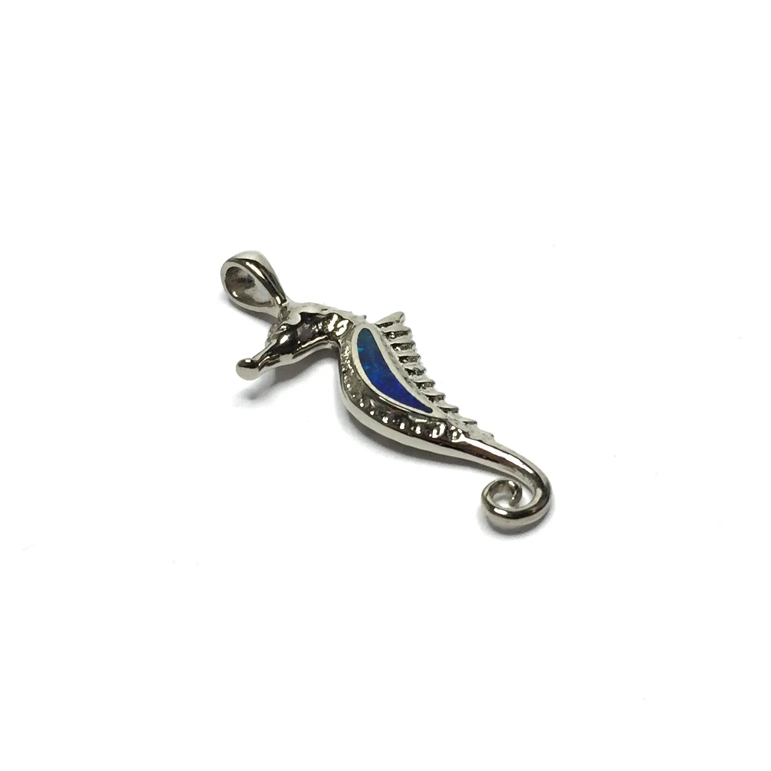 Opal Pendant Inlaid Realistic Design Sea Horse