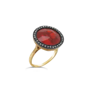 Orange Opal Estate Ring