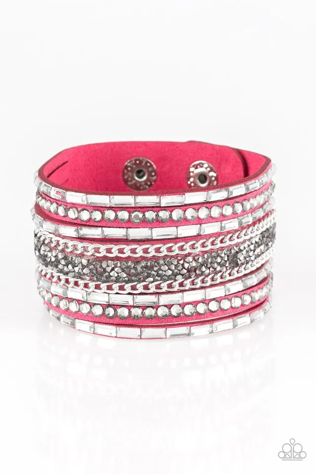 Paparazzi Bracelet ~ Rhinestone Rumble - Pink