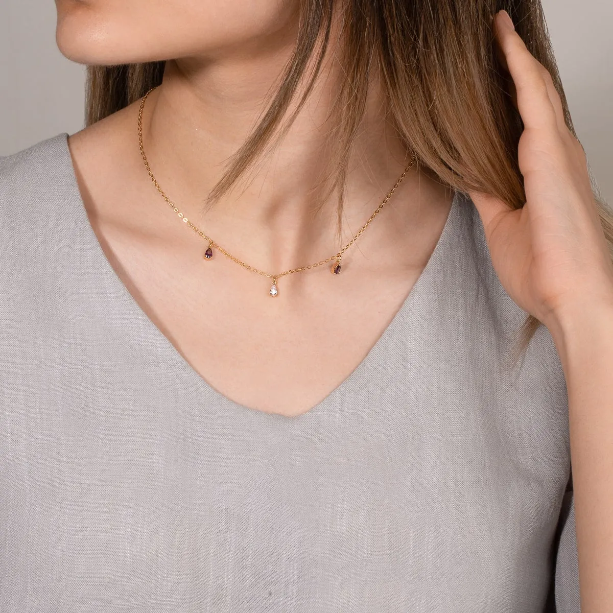 Purple Drops Necklace