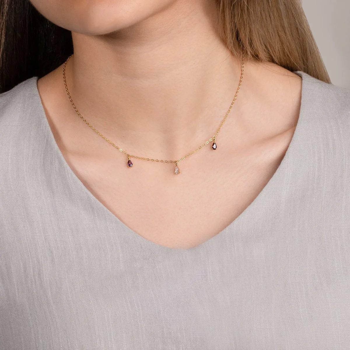 Purple Drops Necklace