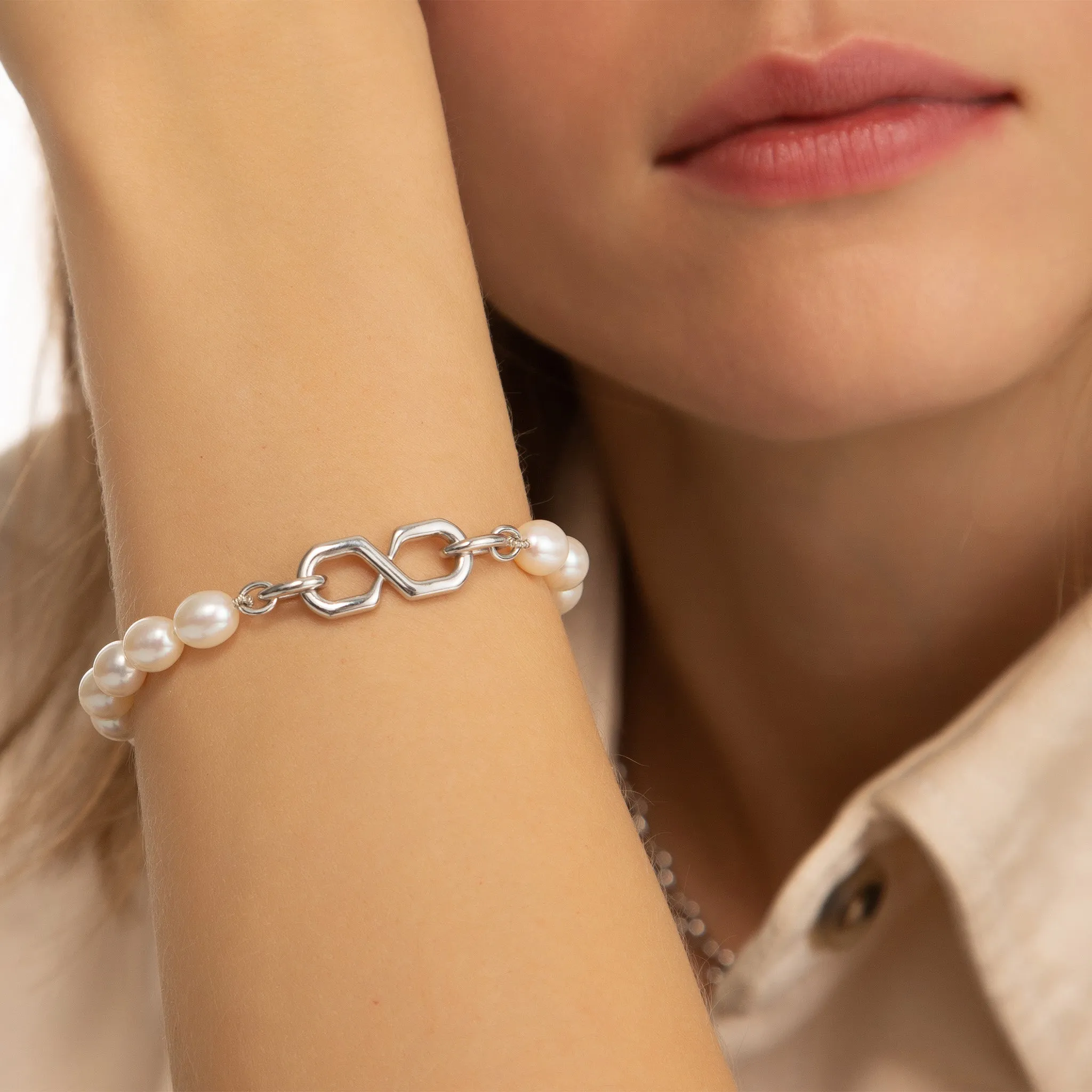 "The Symbol" Pearl Infinity Bracelet