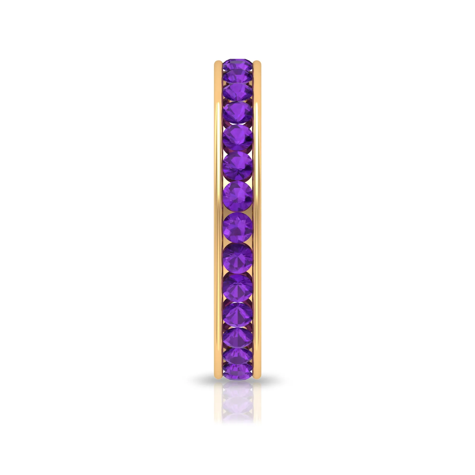 Round Shape Amethyst Eternity Ring in Channel Setting