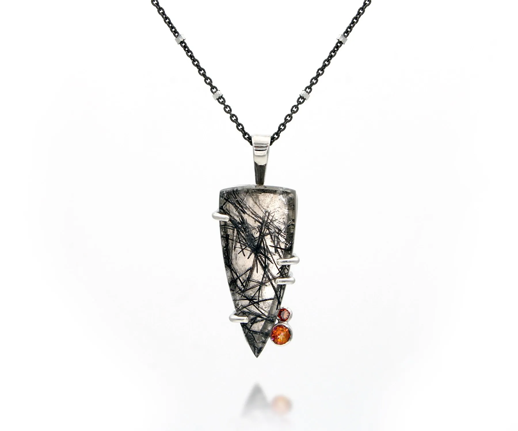 Rutilated Quartz Dagger Topaz Necklace